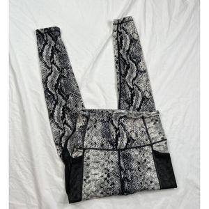 TKO Animal Print Workout Leggings S Mesh Sheer Details A?0622